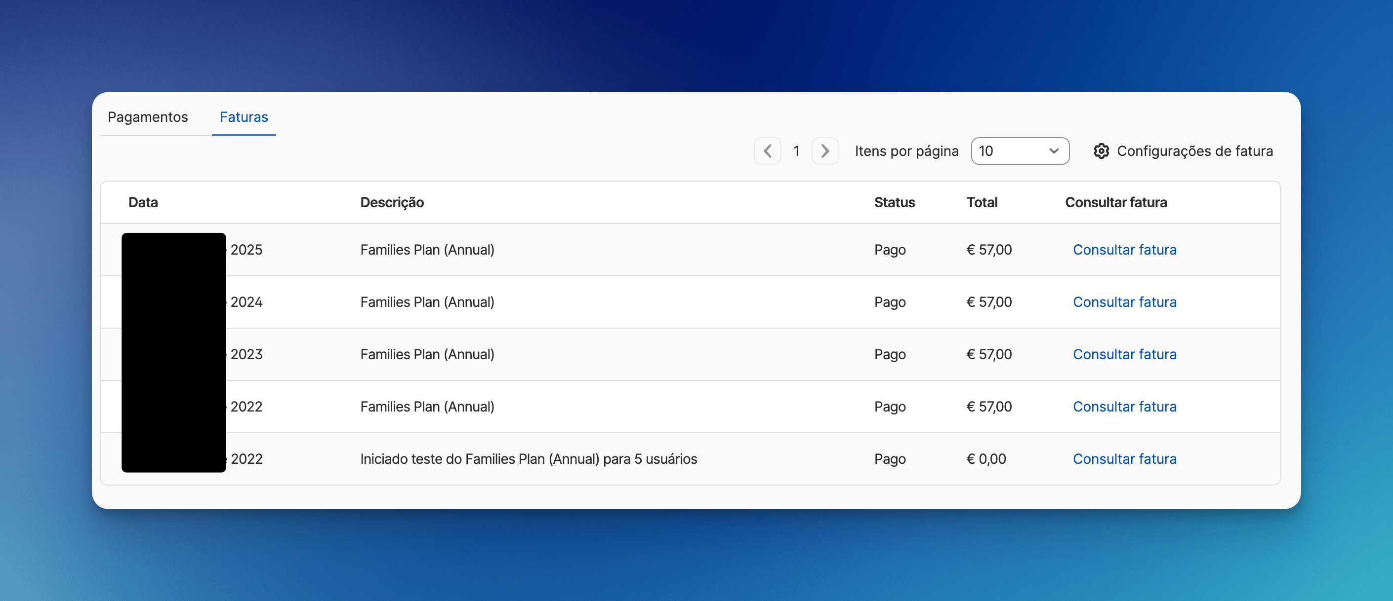 My 1Password invoices since 2022.